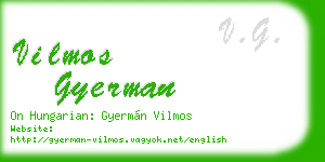 vilmos gyerman business card